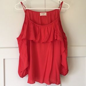 {Everly} Off the Shoulder coral/red top!